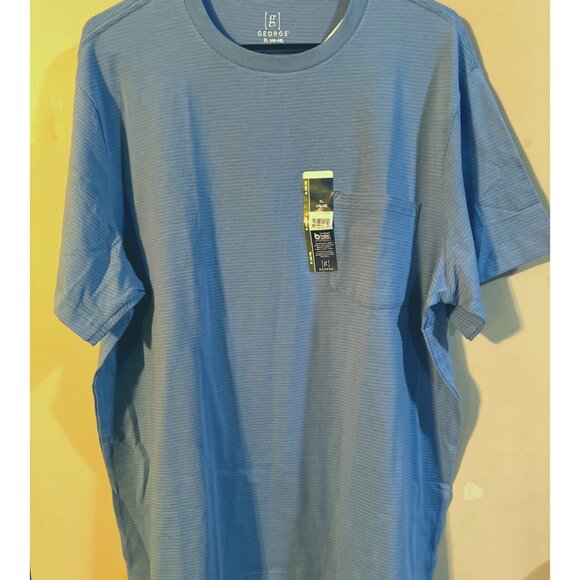 New George Mens Cornflower Blue XL(46-48) Shirt Short Sleeve Crew Neck NWT - Picture 1 of 3